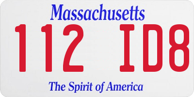 MA license plate 112ID8