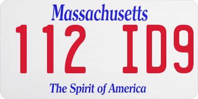 MA license plate 112ID9