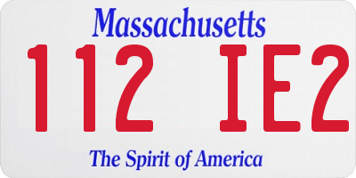 MA license plate 112IE2