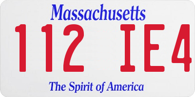 MA license plate 112IE4