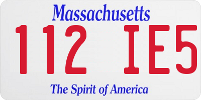 MA license plate 112IE5