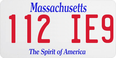 MA license plate 112IE9