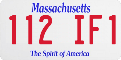 MA license plate 112IF1