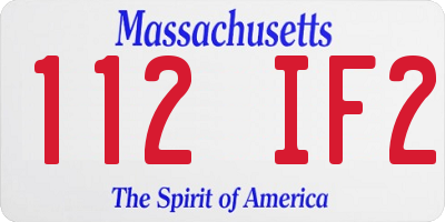 MA license plate 112IF2