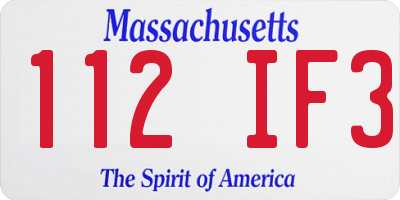 MA license plate 112IF3
