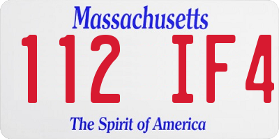 MA license plate 112IF4