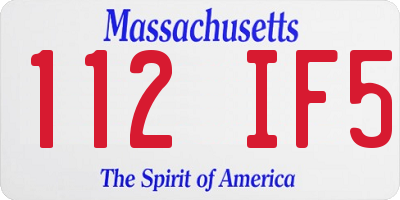 MA license plate 112IF5