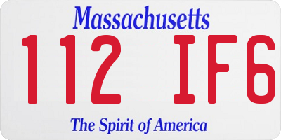 MA license plate 112IF6