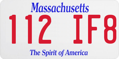 MA license plate 112IF8