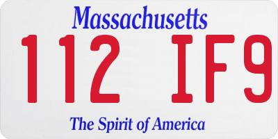 MA license plate 112IF9