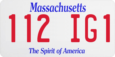 MA license plate 112IG1