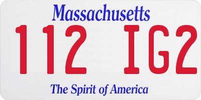 MA license plate 112IG2