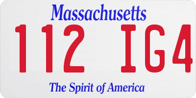 MA license plate 112IG4