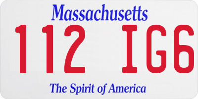 MA license plate 112IG6