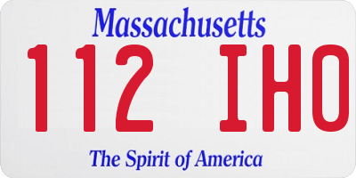 MA license plate 112IH0