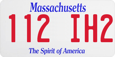 MA license plate 112IH2