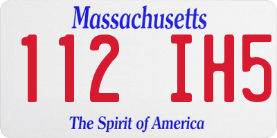 MA license plate 112IH5
