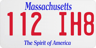 MA license plate 112IH8