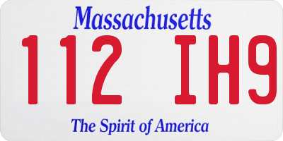 MA license plate 112IH9