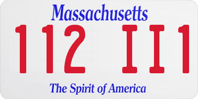 MA license plate 112II1