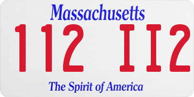 MA license plate 112II2