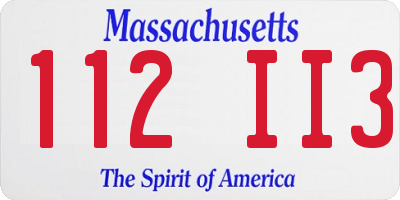 MA license plate 112II3