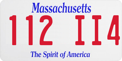 MA license plate 112II4
