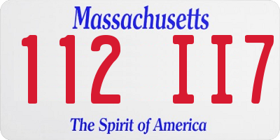 MA license plate 112II7