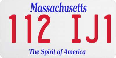 MA license plate 112IJ1