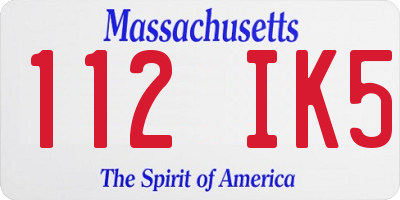 MA license plate 112IK5
