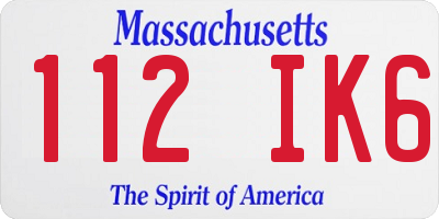MA license plate 112IK6