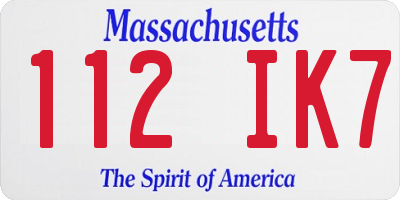 MA license plate 112IK7
