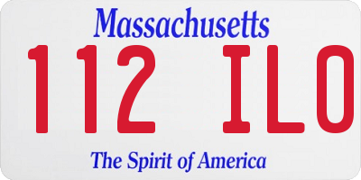MA license plate 112IL0