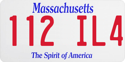 MA license plate 112IL4