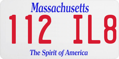 MA license plate 112IL8