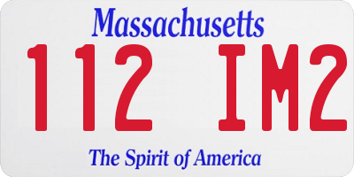 MA license plate 112IM2