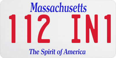 MA license plate 112IN1