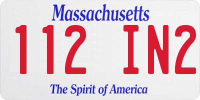 MA license plate 112IN2