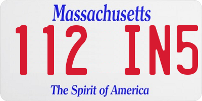 MA license plate 112IN5