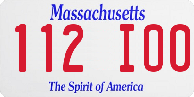 MA license plate 112IO0