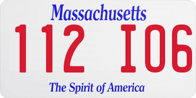 MA license plate 112IO6