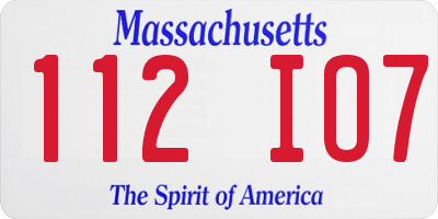 MA license plate 112IO7