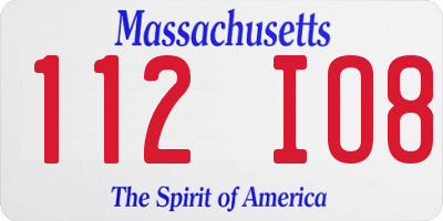 MA license plate 112IO8