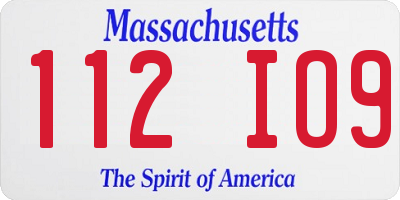 MA license plate 112IO9