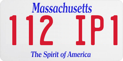 MA license plate 112IP1