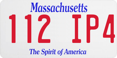 MA license plate 112IP4
