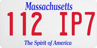 MA license plate 112IP7