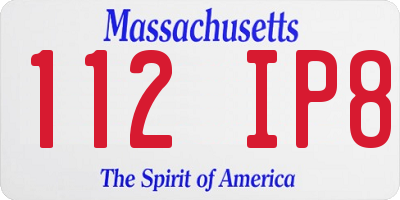 MA license plate 112IP8