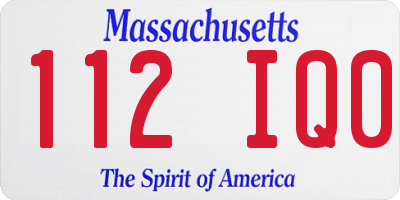 MA license plate 112IQ0