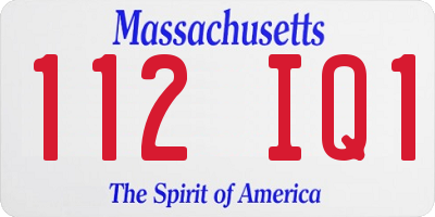MA license plate 112IQ1